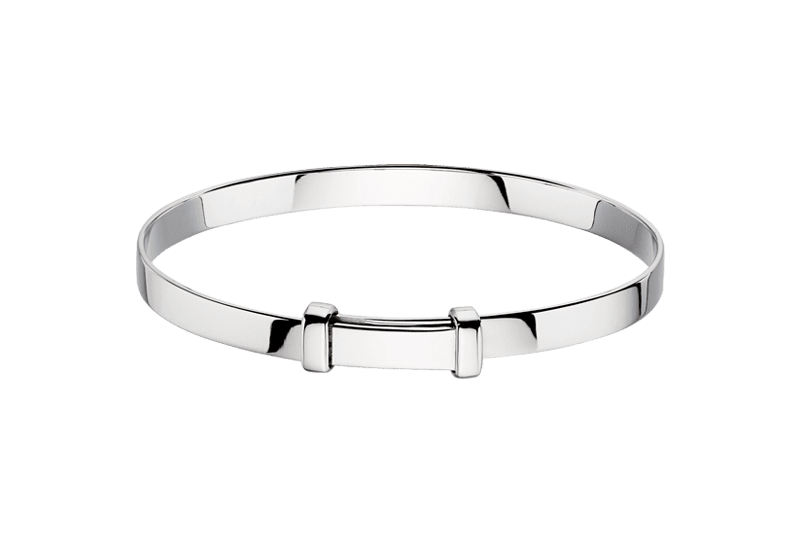 Silver Baby Christening Bangle With Engine Turned Edges - Gifts from Avanti  of Ashbourne Ltd UK