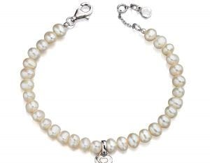 silver bracelet with pearls