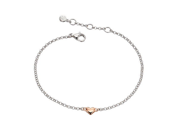 silver bracelet with heart