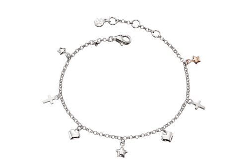 silver bracelet with charms