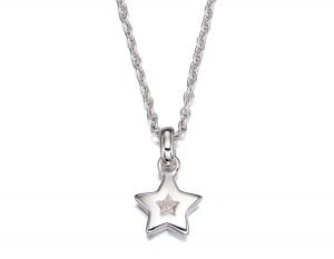 silver star necklace with diamond