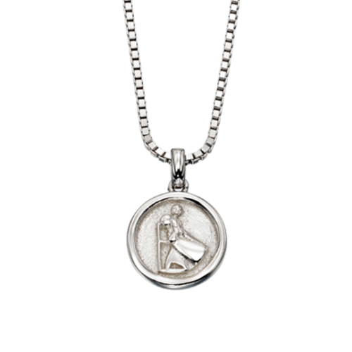 st Christopher silver necklace