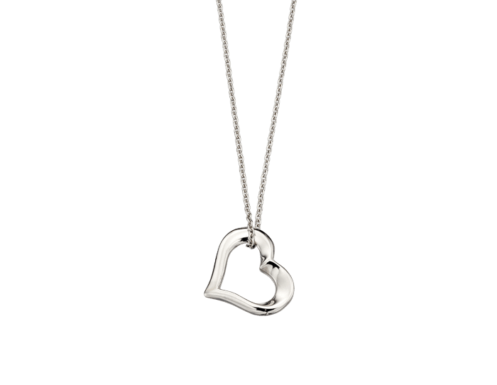 open heart silver necklace