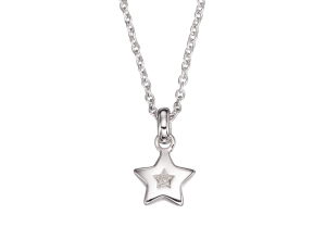 silver star necklace with diamond