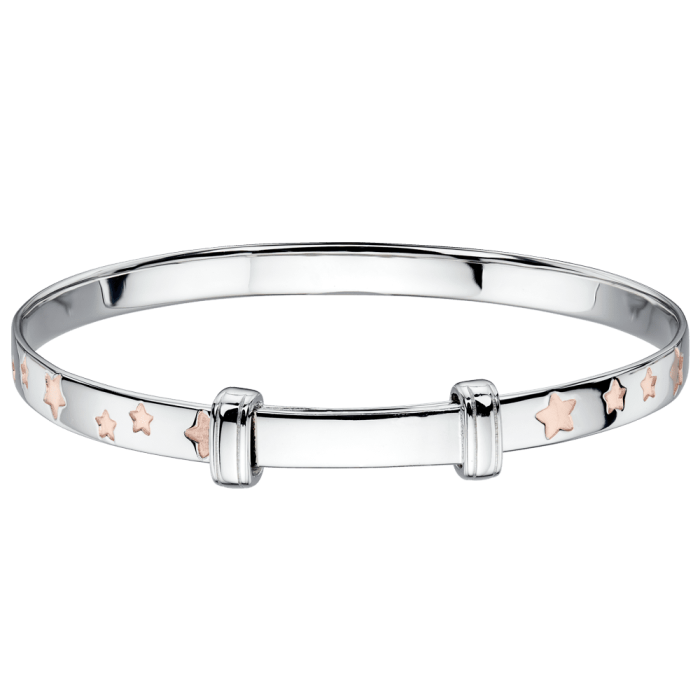 silver bangle with stars