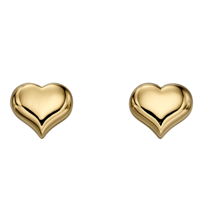 gold heart earrings