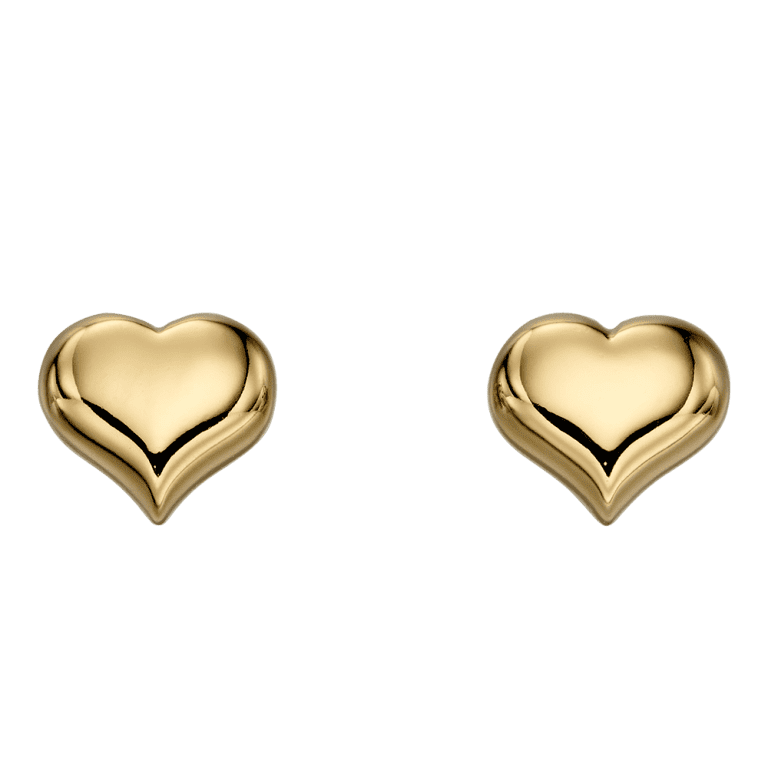 Aria Gold Heart Stud Earrings Little Star Jewellery