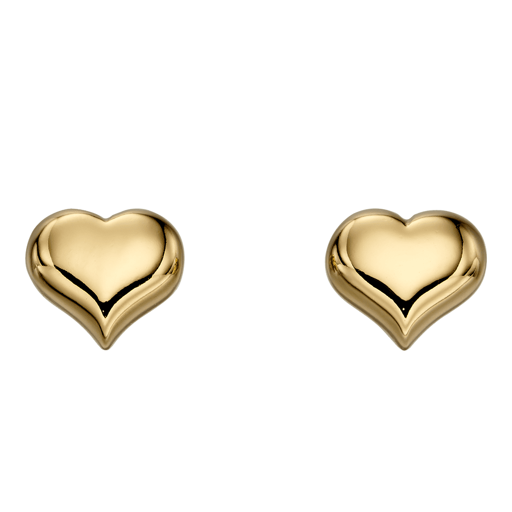 Aria Gold Heart Stud Earrings - Little Star Jewellery