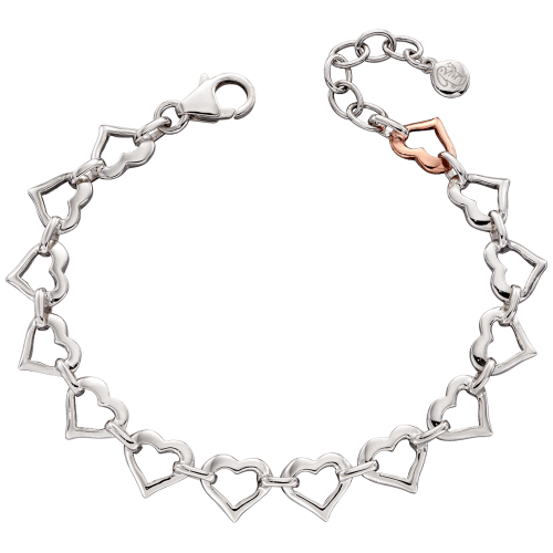 Kosma - Open Heart Bracelet with Rose Gold Plated Heart