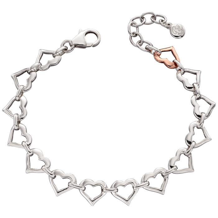 Kosma - Open Heart Bracelet with Rose Gold Plated Heart