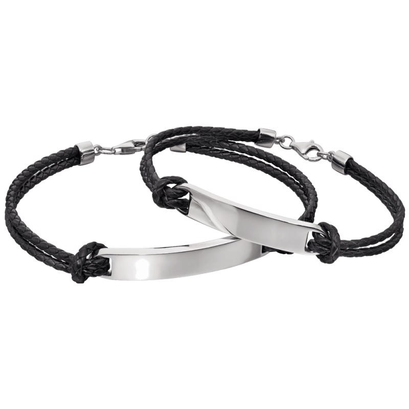 Sterling silver & leather bracelet