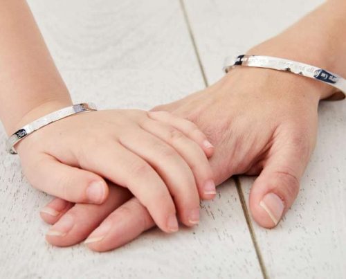 Matching mother and child silver bangle set