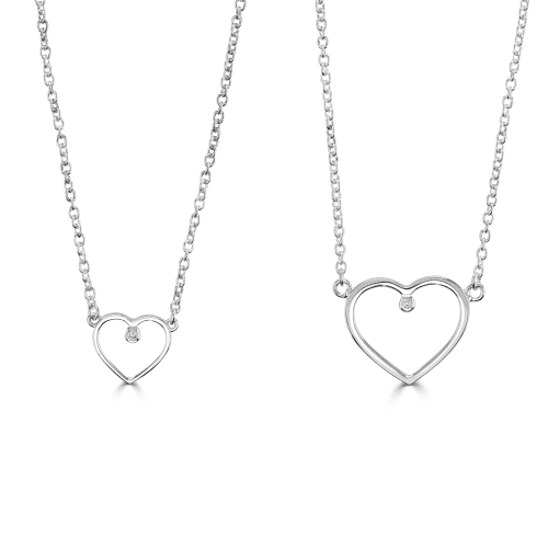 Mummy & Me Adore You Diamond Heart Necklace Set