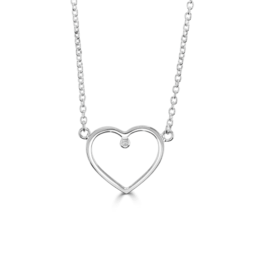 Naya Diamond and Silver Heart Necklace