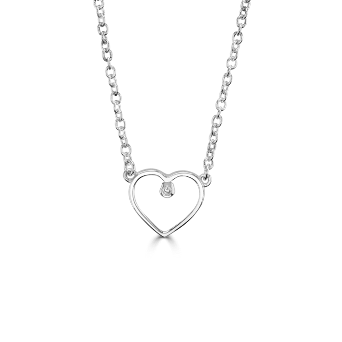 Naya Diamond and Silver Heart Necklace