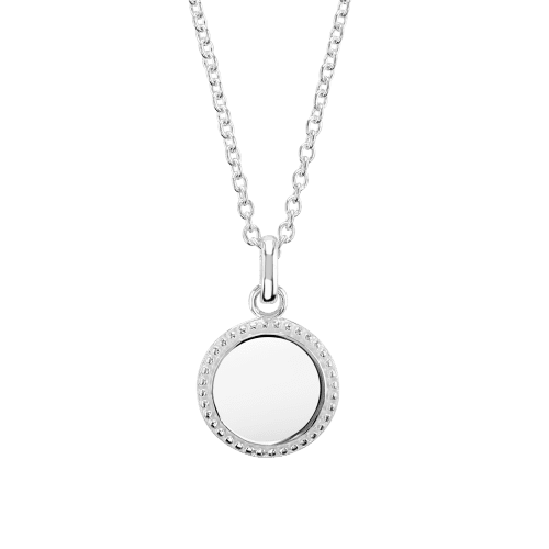Avery Silver Beaded Disc Necklace