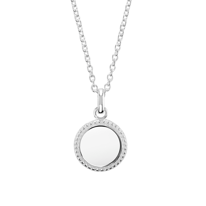 Avery Silver Beaded Disc Necklace