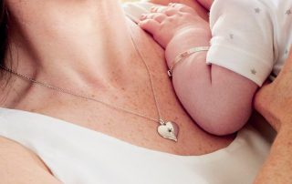 Mummy & Baby wearing Little Star Silver Heart Necklace
